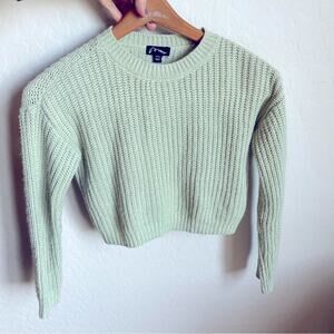 Art Class pastel green cropped knit sweater kids girls size small S